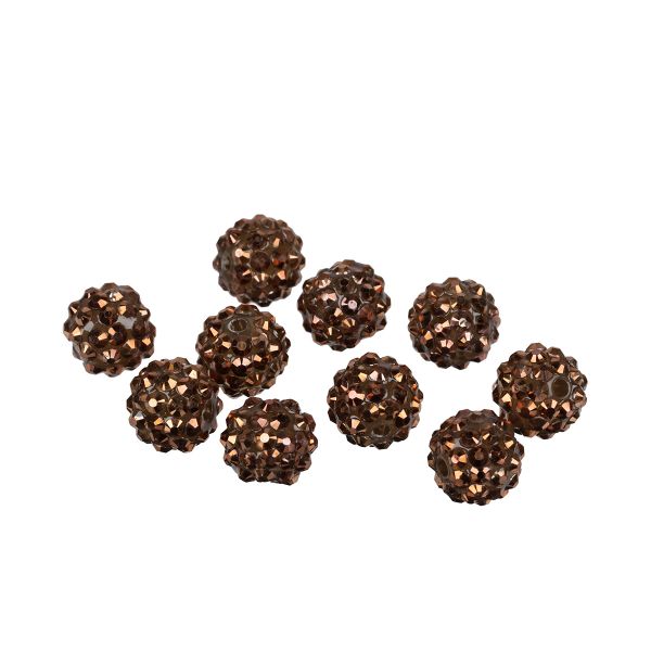 Бусины пластик ⌀14 мм, 10 шт, №08 коричневый, Zlatka BWR-14