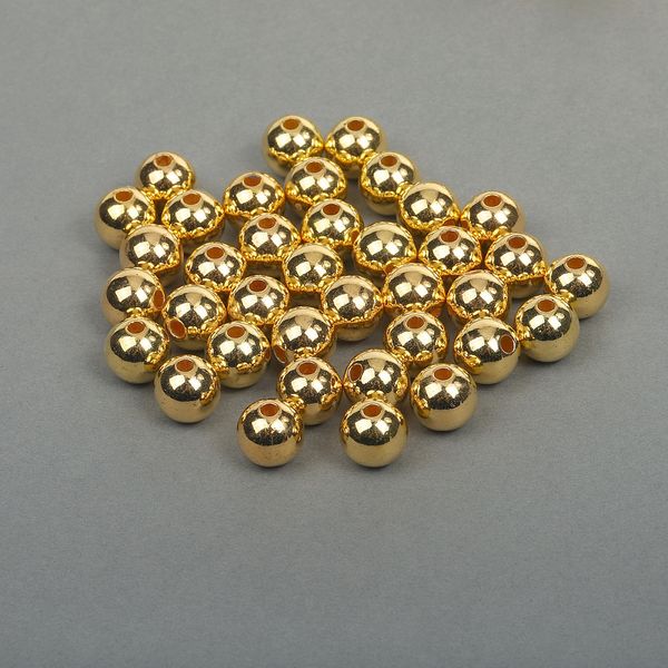Бусины пластик ⌀12 мм, цв.золотой уп.50 г, Magic4Hobby