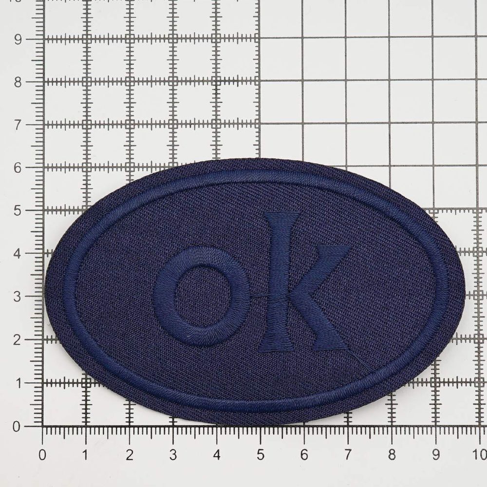 Термоаппликация овал OK 92х60мм (Blue1 (синий1)), 2 шт, LA560