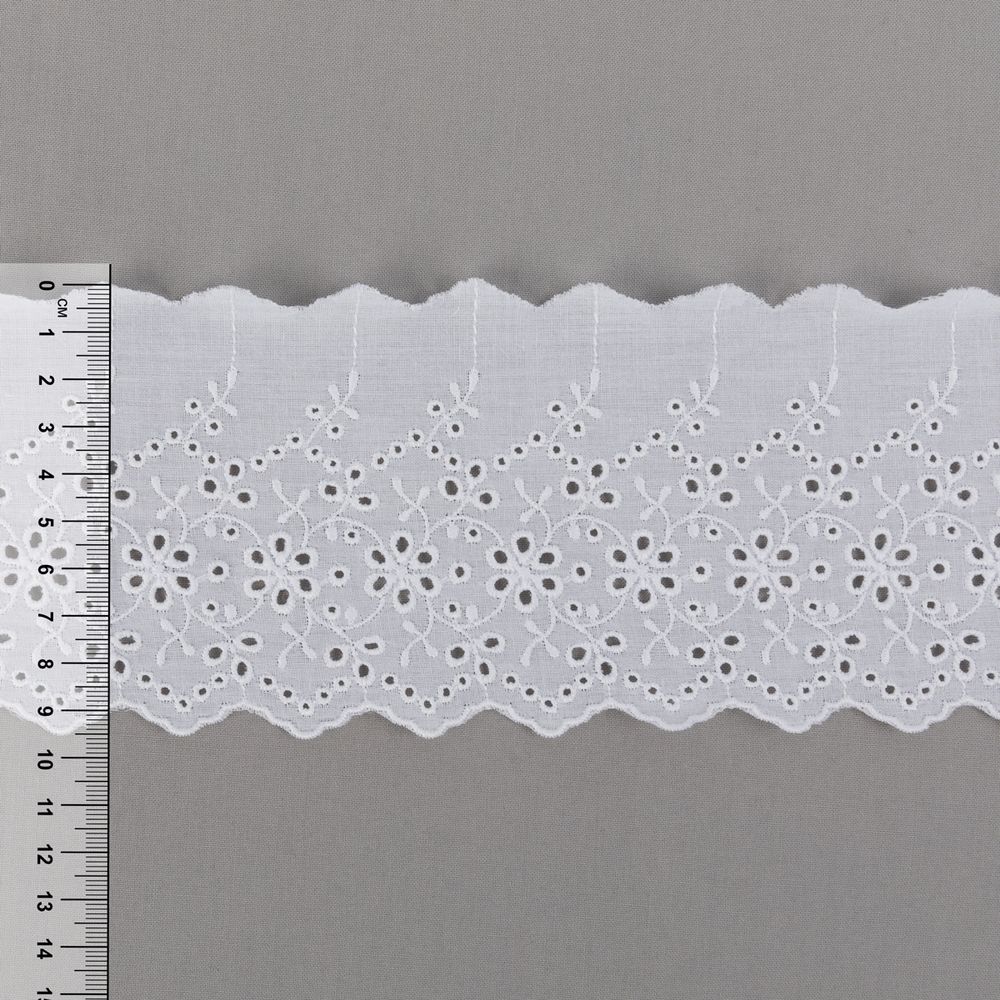 Кружево шитьё 95 мм / 9±0.2 метров, Турция, белый, Gamma GYEM-9501