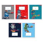 Тетрадь ученическая школьная A5+ 12 л. на скобе, 25 шт, клетка, 000355 Весёлые роботы, Светоч 12ТСКд5_1_3_1