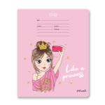 Тетрадь ученическая школьная, выборочные блёстки, A5+ 18 л. на скобе 65 г/м², белизна 100%, 20 шт, линия, 000712 Школьница, Светоч 18ТЕТл-002