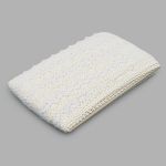 Кружево вязаное (тесьма) 35 мм / 25 м, беж/бел, одностороннее