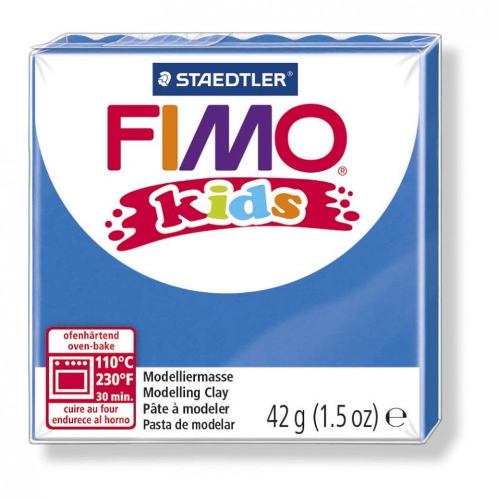 Полимерная глина для детей Fimo Kids, уп. 42 гр, цв. синий, 8030-3