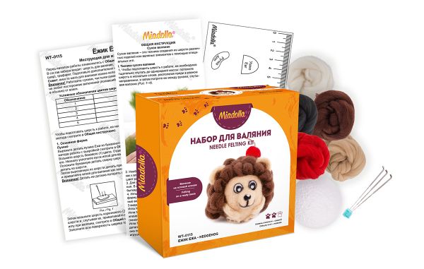 Набор для валяния Miadolla, Ёжик Ёжа, 8 см, WT-0115