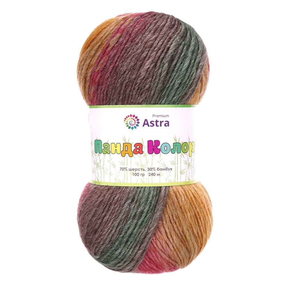 Пряжа Astra Premium (Астра Премиум) Панда Колор / уп.3 мот. по 100 г, 240 м, 06 секционный