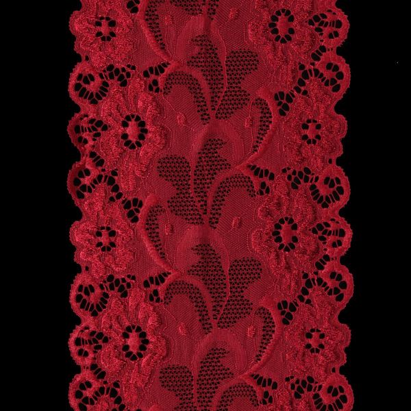 Кружево бельевое эластичное 150 мм / 13.72 м, цв. C520 т.красный