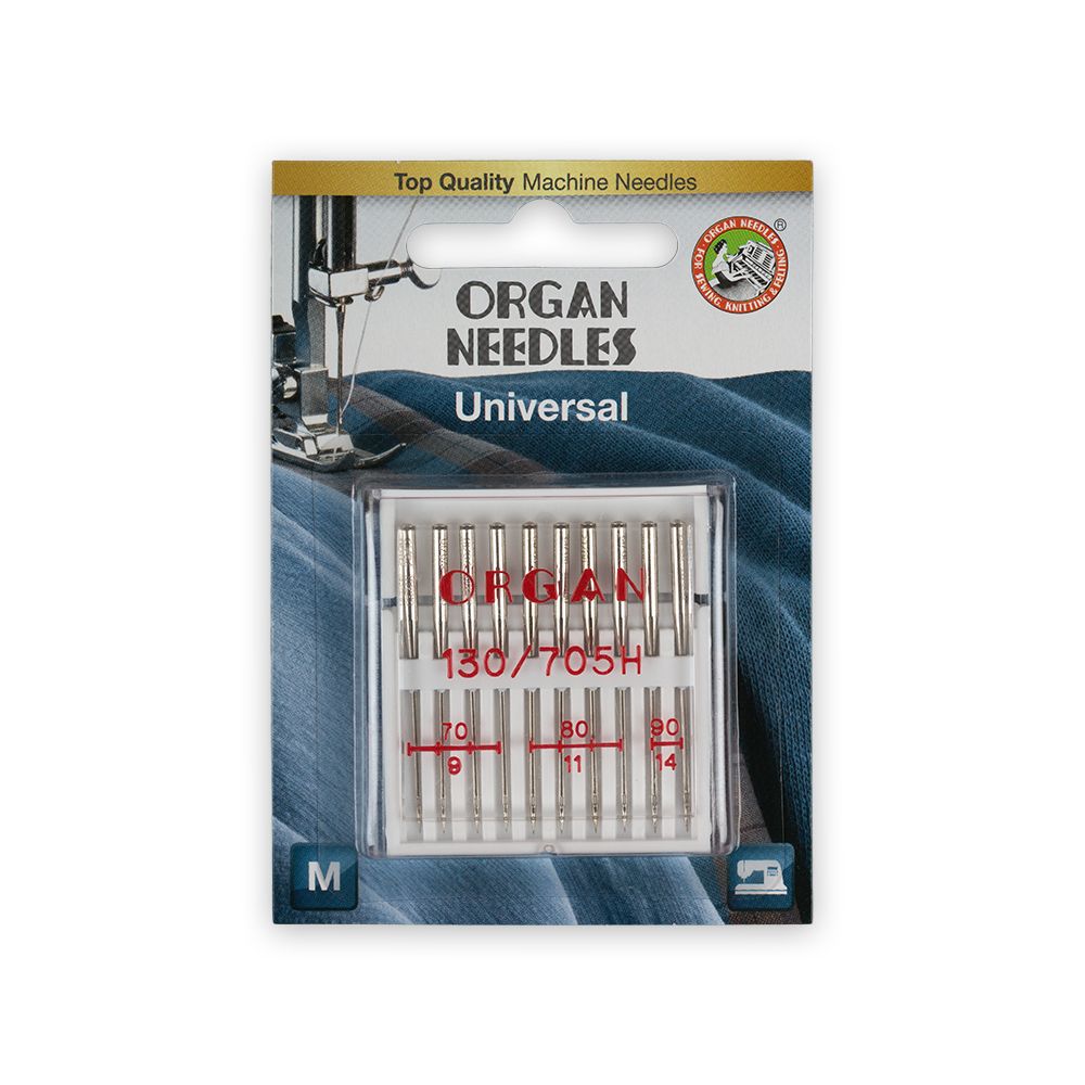 Иглы для бытовых швейных машин Organ универсальные 70-90, 10 шт, 5128000BL ассорти