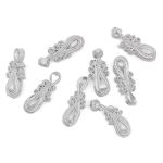 Сутажная застежка, 7 см (серебро), NO.1, 5 шт