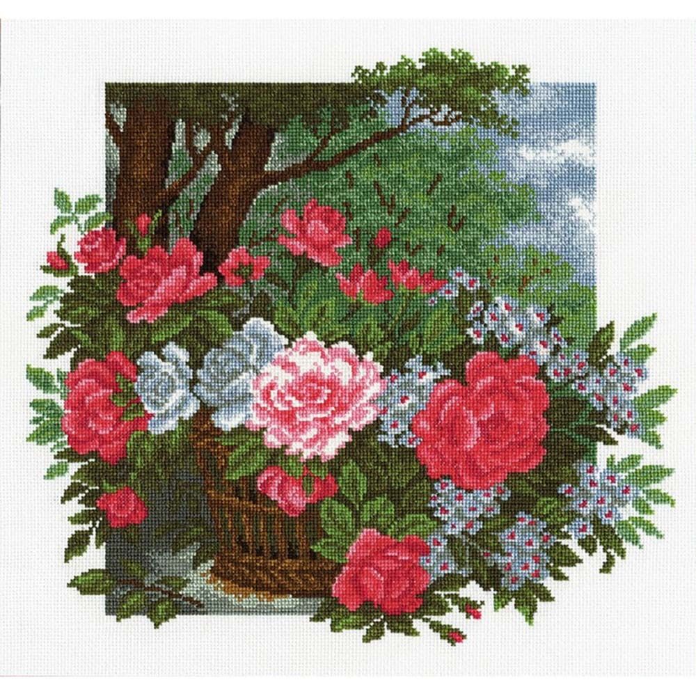 Набор для вышивания нитками РС Студия, Цветы радости 34х36 см