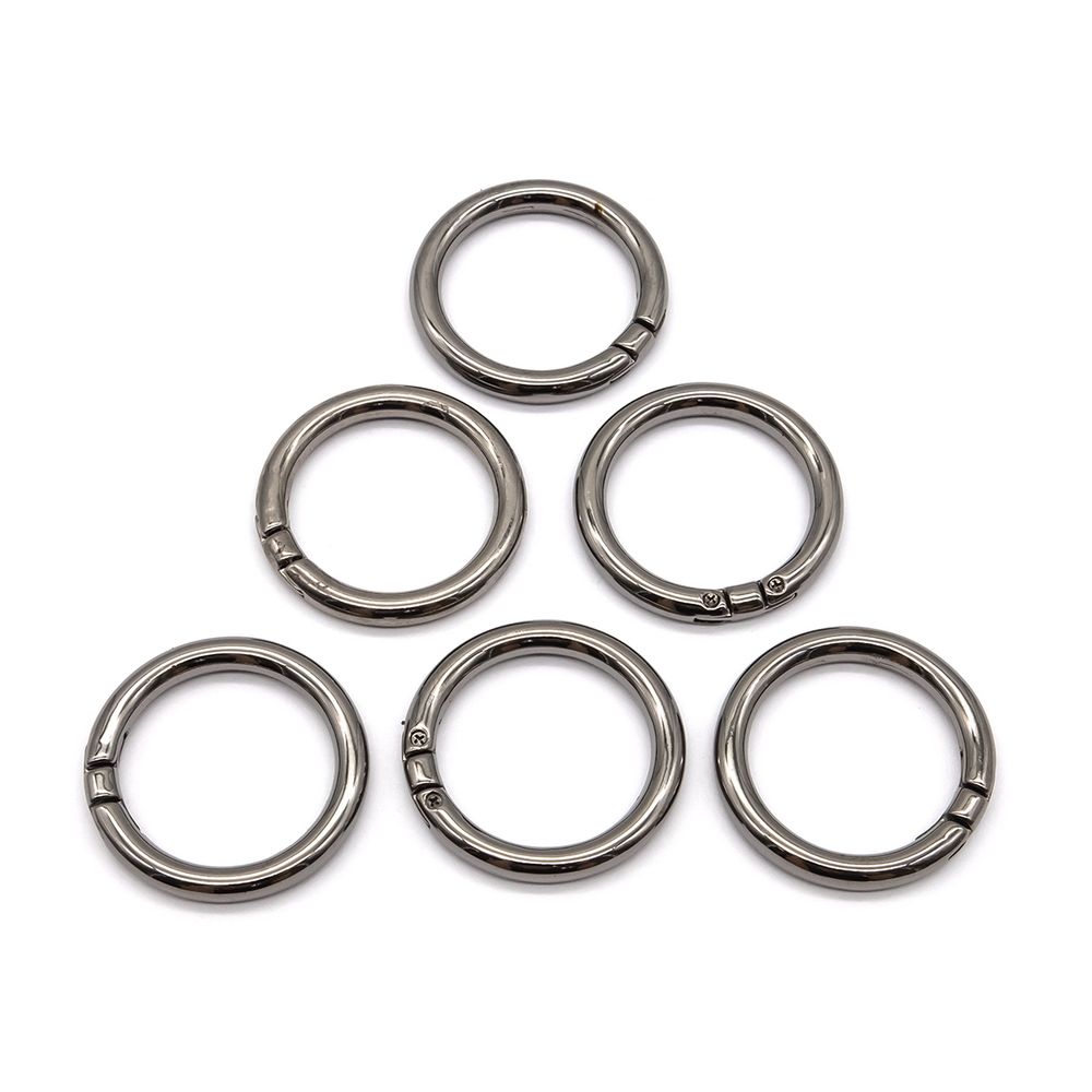 Кольцо разъемное металл на винтах 30 мм (40 мм внешн.), чер.никель, 6 шт, BIG