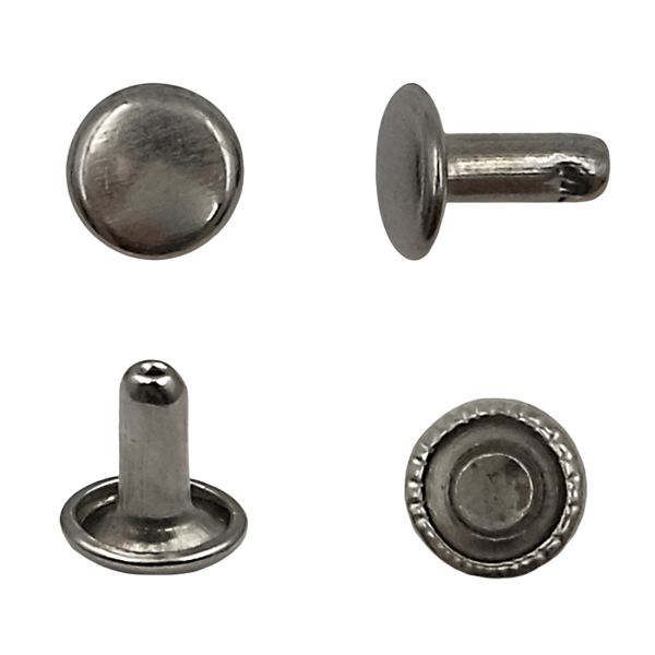 Хольнитены двухсторонние ⌀6 мм, h=6 мм, сталь, New Star №0, чер.никель, уп≈2000 шт