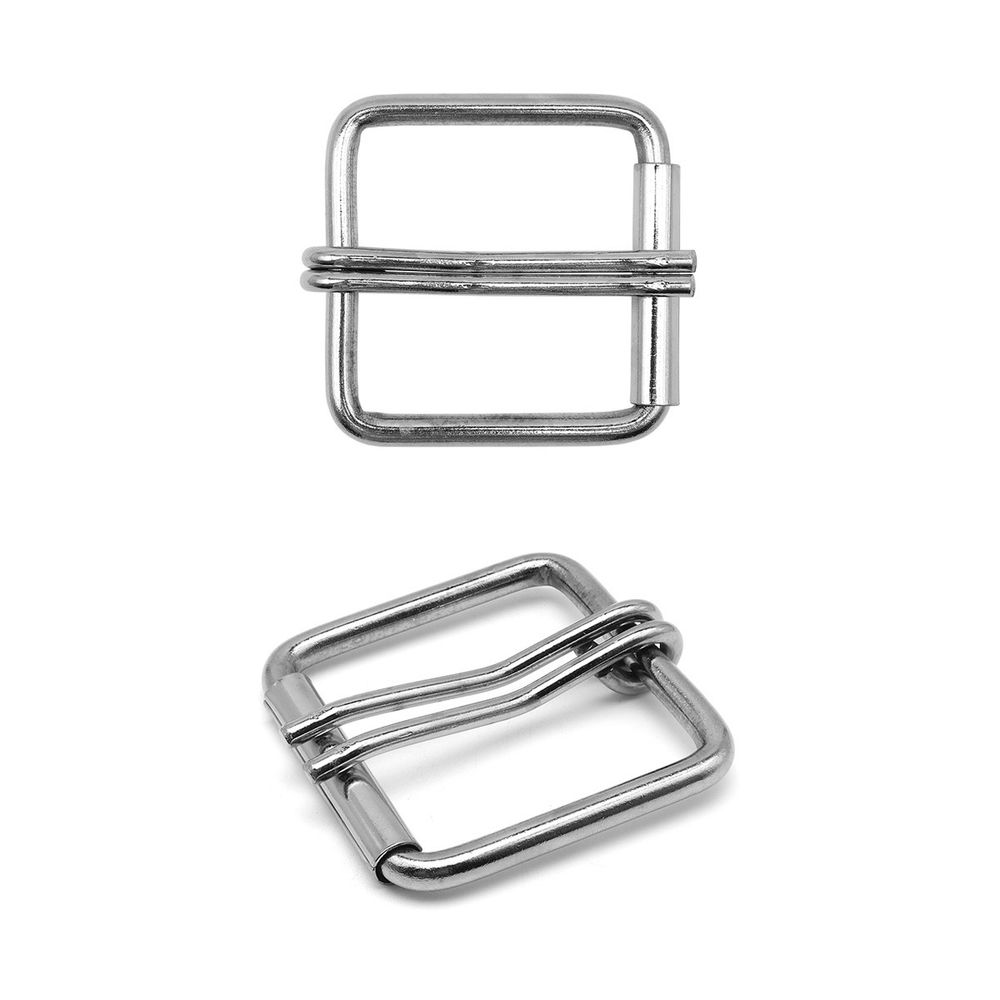 Пряжка ременная металл 51.5 мм (внешн. 63.5х63 мм, ⌀6 мм), 4 шт, роликовая, никель, П-10-18