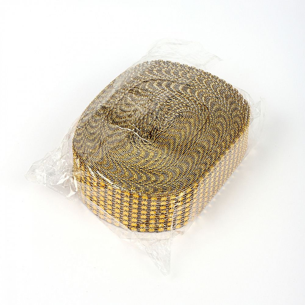 Лента со стразами 40 мм / 9.14 метров, TBY.1405 цв.золото