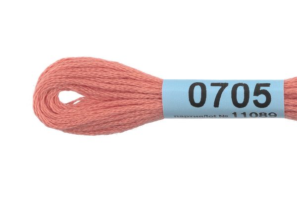 Мулине Gamma 100% хлопок, цв.0705 грязно-розовый, 24 мотка по 8 метров