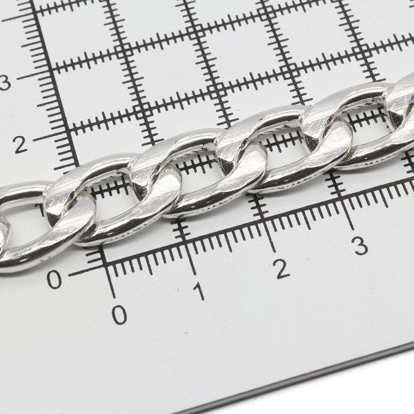 Цепь декоративная алюминий 2.4х11.7 мм, 10 метров, никель, K11326