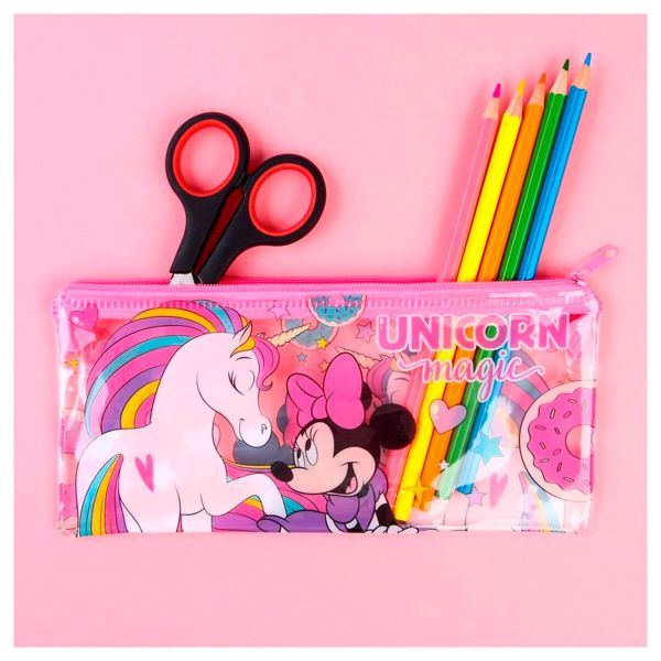 Пенал Минни Маус и Единорог, мягкий, плоский, 95х205 мм, 9273376