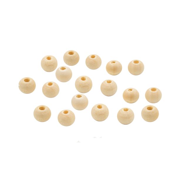 Бусины дерево ⌀8 мм, неокрашенные, отв.3 мм, 15 г, 93±4 шт