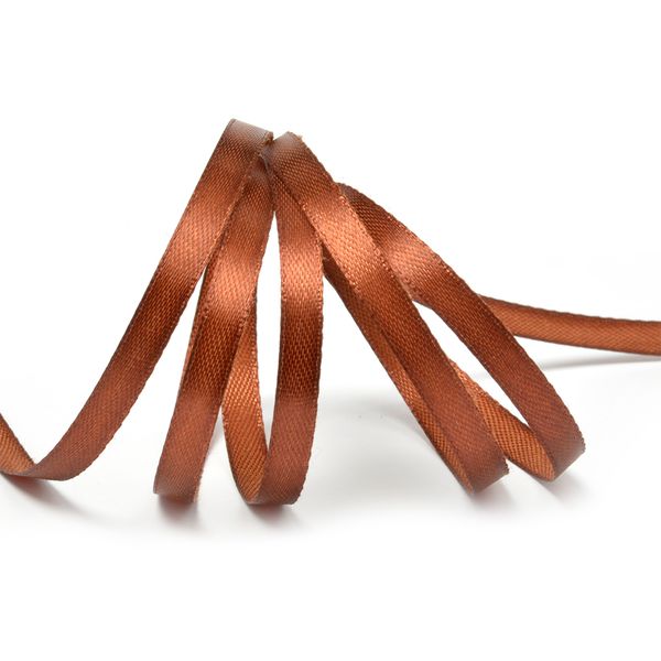 Лента атласная 1-сторонняя 6.0 мм / 27.4±2 метров, 3135 коричневый, Ideal