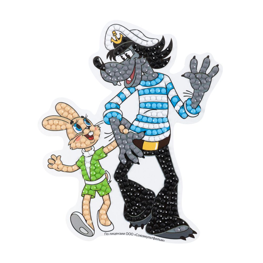 Алмазная (кристальная) мозаика Фрея CMF-ALVM-102, Союзмультфильм. Магнит Ну, погоди!, 10.5х12.5 см