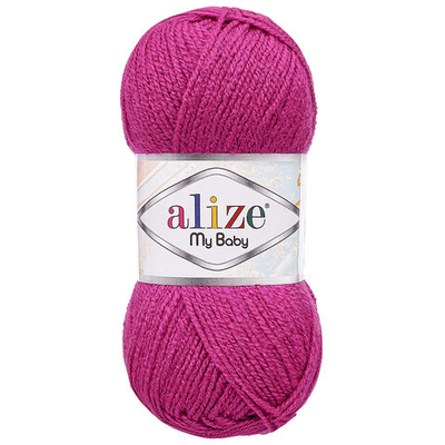 Пряжа Alize (Ализе) My Baby / уп.5 мот. по 50 г, 150м, 130 фуксия
