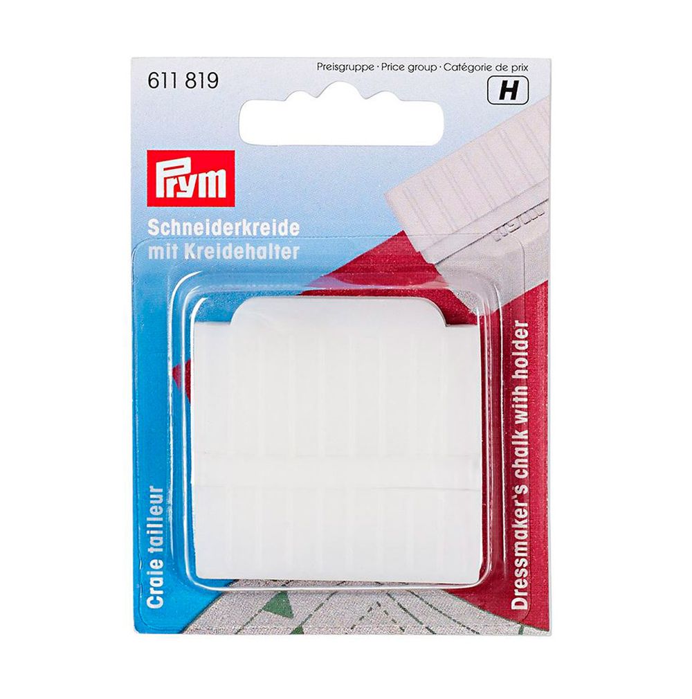 Мел портновский с держателем, белый, Prym 611819
