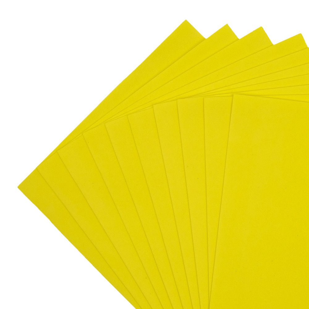 Фоамиран EVA-1010, 10 шт, 20х30 см, 1 мм., Astra&Craft (ZK-007/BK032 желтый)