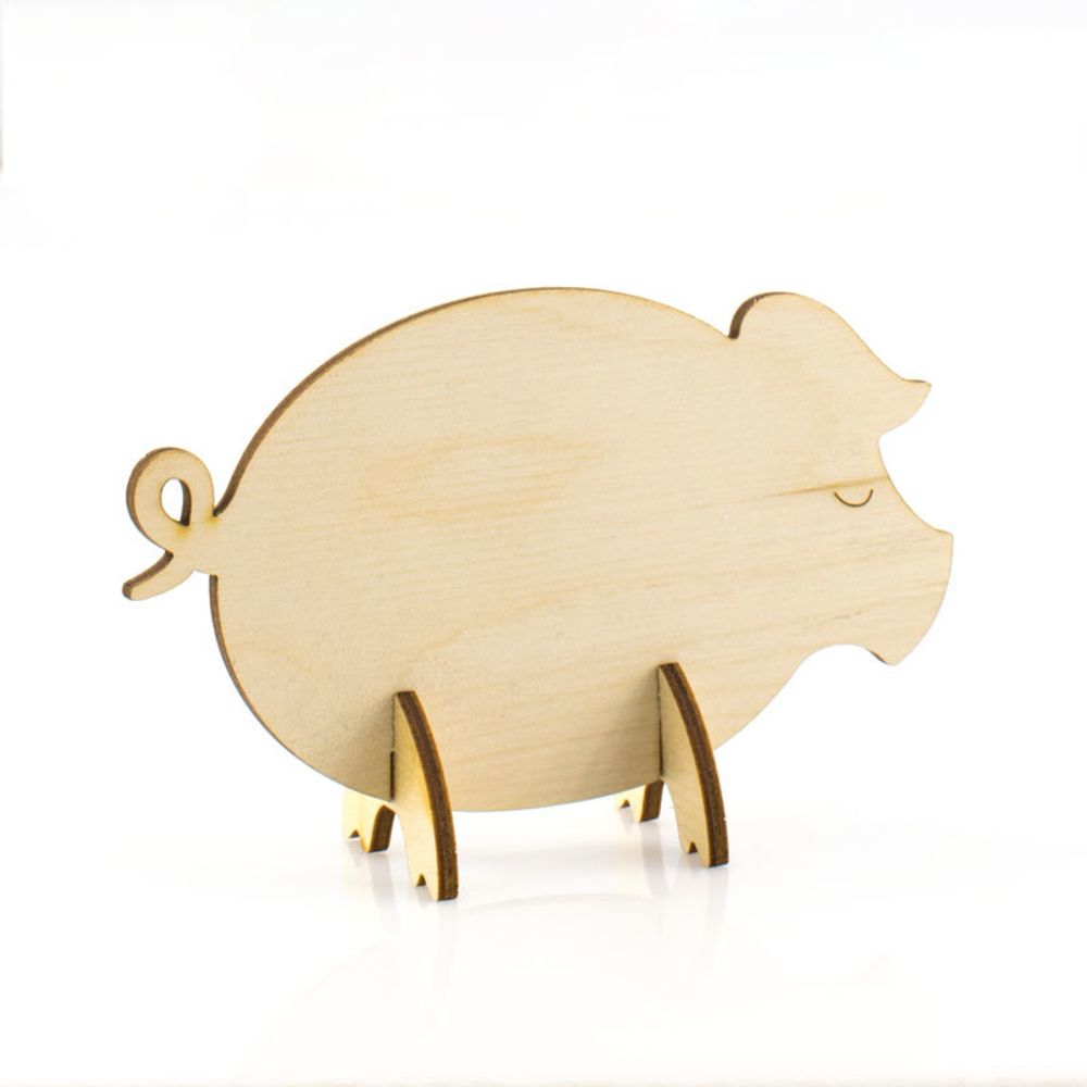Деревянная фигурка 3D Свинка, Woodbox