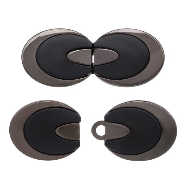 Крючки пришивные декоративные 44х18 мм, Black/P, MT-1822, 4 шт