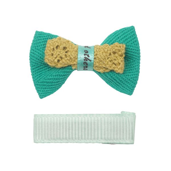 Набор бантик и заколка, мини 35мм/35мм, зеленый/мятный