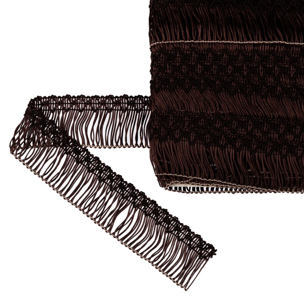 Бахрома отделочная 35.0 мм / 16 метров, 200 т.шоколад, Gamma А-06