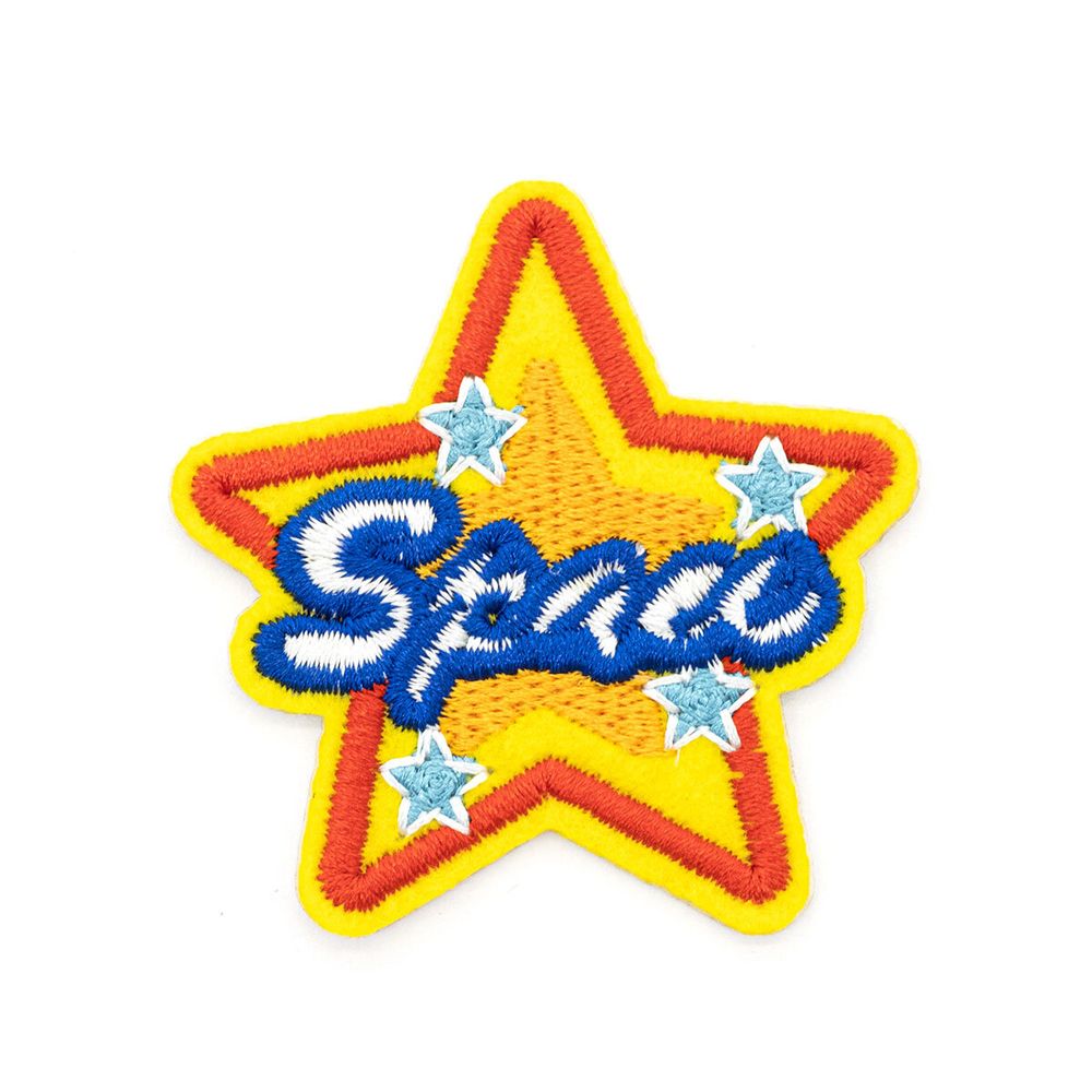 Термоаппликация Звезда с надписью Space, желтая/оранжевая/синяя 5,2х5,2см, Hobby&amp;Pro