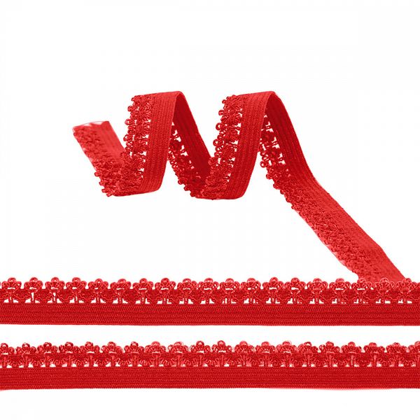 Резинка бельевая (ажурная) 12.0 мм / 1000 метров, RB01 красный SD163