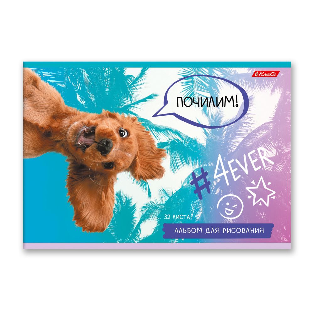 Альбом для рисования, глянц.ламинация, 100 г/м², A4 29х20.5 см, 32 л. на скобе, 5 шт, 000217 Живи не тужи, Светоч 32АЛСК4_3_3_9