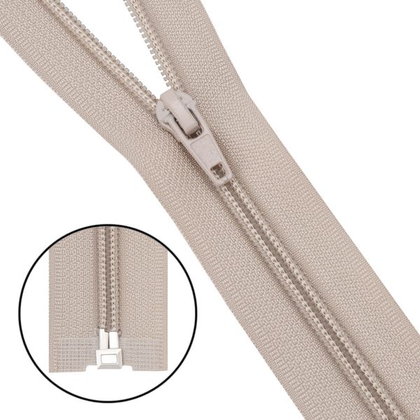 Молния спираль (витая) Т5 (5 мм) 1 зам., разъем., 75 см, 572 св.бежевый, 10 шт