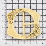 Пряжка ременная металл 40 мм, золото, 4 шт