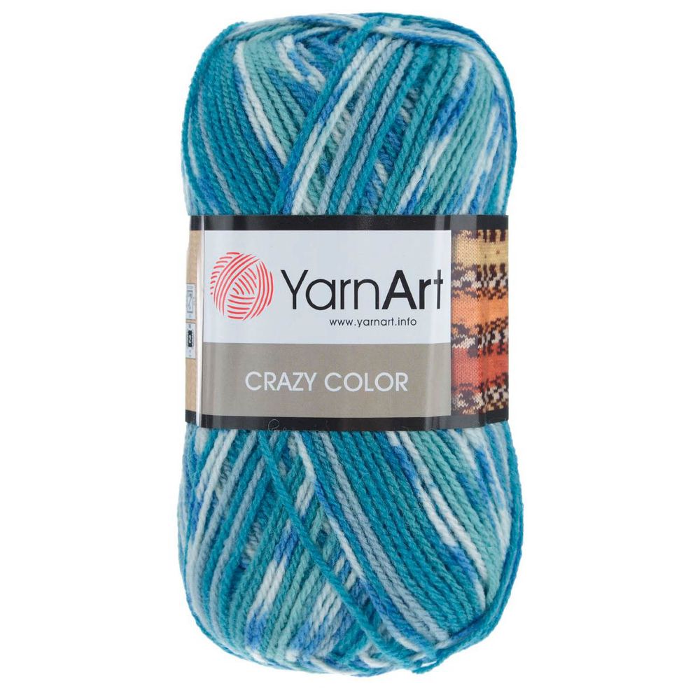 Пряжа YarnArt (ЯрнАрт) Crazy color / уп.5 мот. по 100 г, 260м, 98 секционный