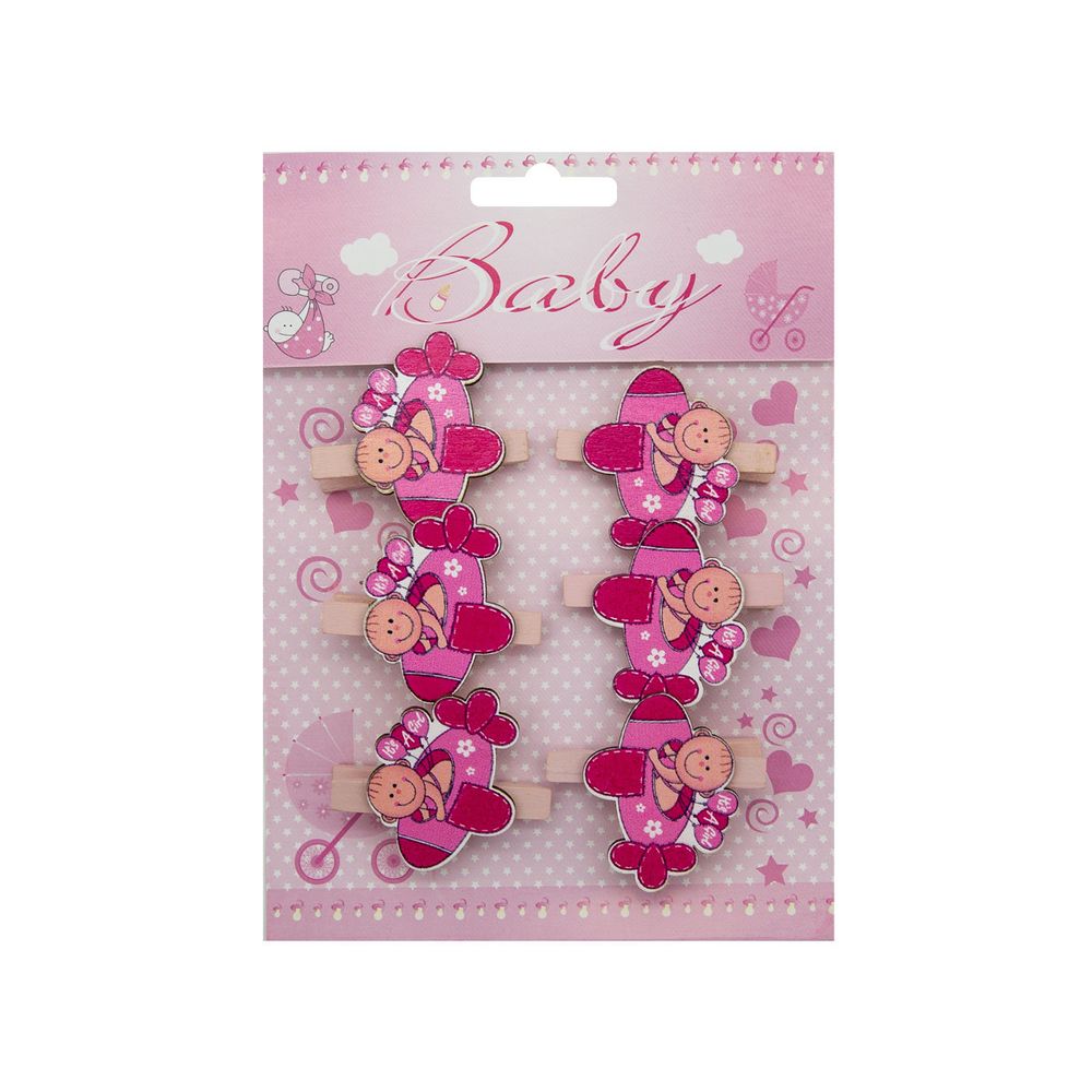 Прищепки декоративные (набор) "Baby", 6 шт, 30