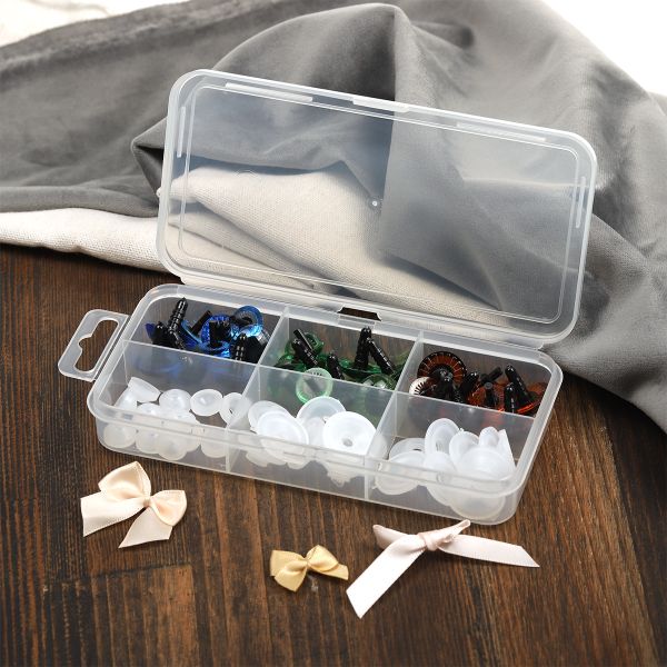 Набор глаз в органайзере винтовые пластик с лучиками цв.ассорти d11-20мм 30 шт с фикс №1