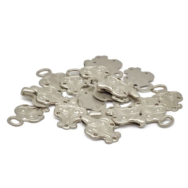 Крючки пришивные декоративные 50х19 мм, металл, серебро, 10 шт, BIG