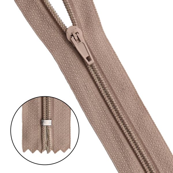 Молния спираль (витая) брючная Т4 (4 мм) 1 зам., н/раз., 20 см, п/автомат, цв.128 бежево-серый, 10 шт