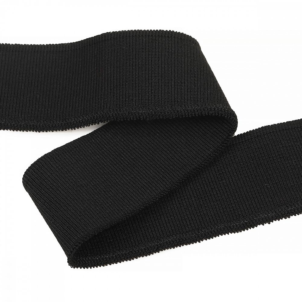 Подвяз (довяз) трикотажный 3.5х80 см, черный, 100% п/э, 5 штук