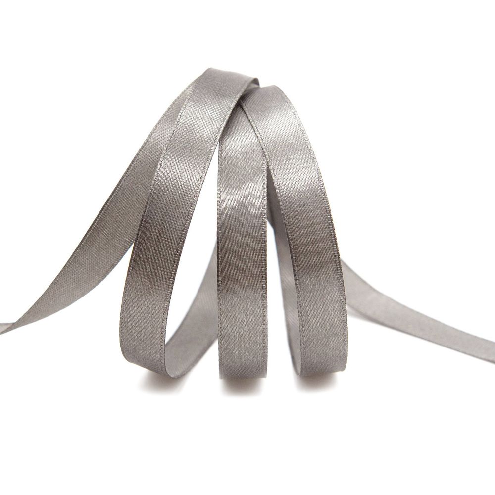 Лента атласная 1-сторонняя 12.0 мм / 27.4±2 метров, 6180 (т.серый 8140), 06, Globus