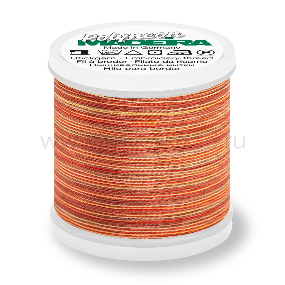 Нитки вышивальные флюоресцирующие Madeira Polyneon №40, 200 м, цв. 1512, 9845, 5 катушек