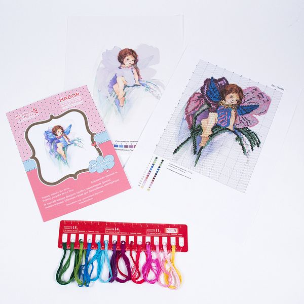 Набор для вышивания нитками Матренин Посад, Фея Фиалка 28х37 см