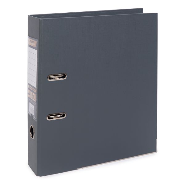 Регистратор PVC, 2-х стороннее покрытие, мет.уг. 75 мм, 10 шт, Premier A4 арочный механ, серый ЕС100262015, Expert Complete