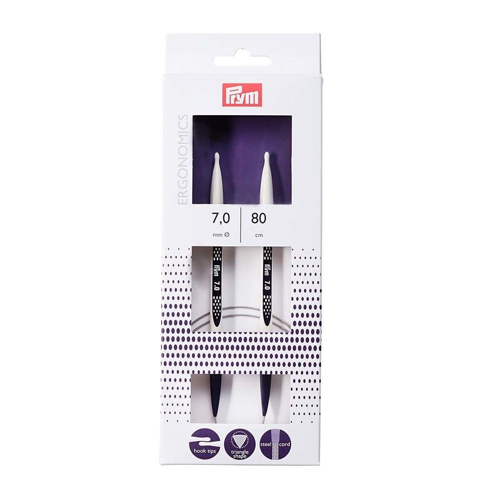 Спицы круговые Prym Ergonomics ⌀7,0 мм, 80 см