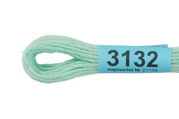 Мулине Gamma 100% хлопок, цв.3132 св.св.бирюзовый, 24 мотка по 8 метров