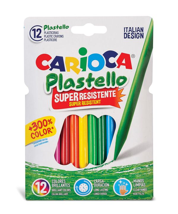 Набор мелков пластиковых Plastello 12 цв, 12 шт, 42711, Carioca