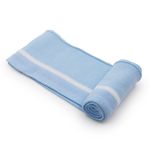 Подвяз (довяз) трикотажный 7.5х80 см, однослойный в полоску, голубой цв.542/белый/ сиреневый цв.259